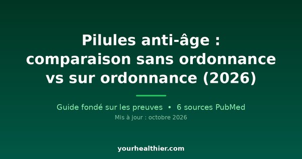 Pilules anti-âge : comparaison sans ordonnance vs sur ordonnance (2026)