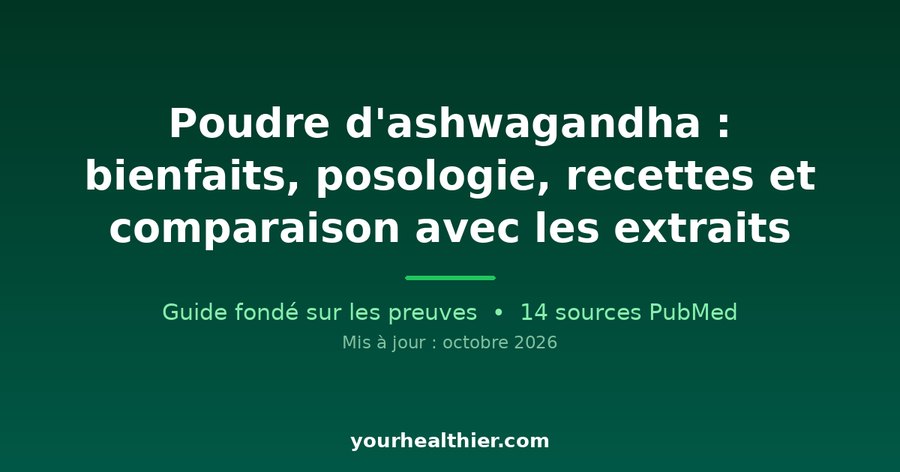 Poudre d’ashwagandha : bienfaits, posologie, recettes et comparaison avec les extraits