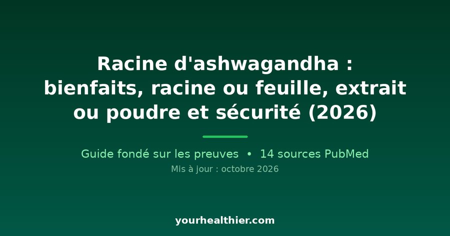 Racine d’ashwagandha : bienfaits, racine ou feuille, extrait ou poudre et sécurité (2026)