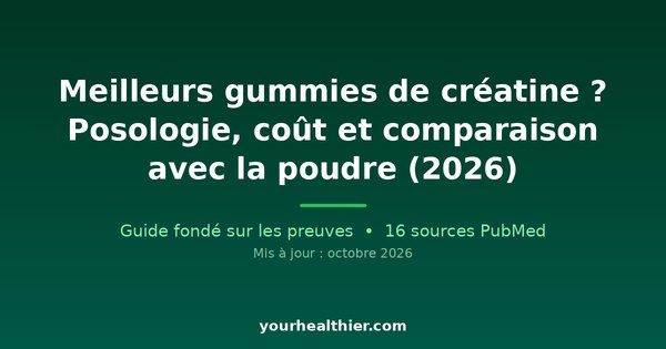 Meilleurs gummies de créatine ? Posologie, coût et comparaison avec la poudre (2026)