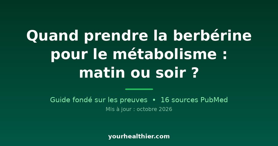 Quand prendre la berbérine pour le métabolisme : matin ou soir ?