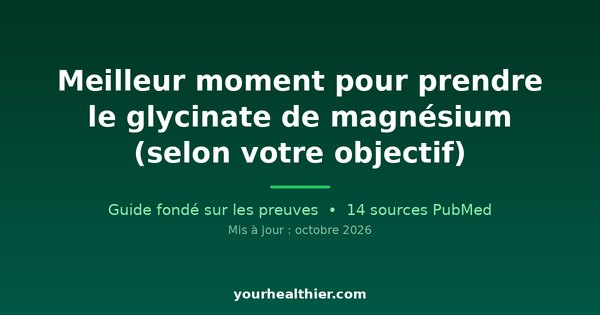 Meilleur moment pour prendre le glycinate de magnésium (selon votre objectif)