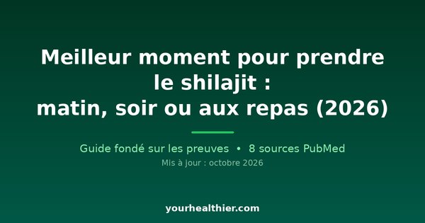Meilleur moment pour prendre le shilajit : matin, soir ou aux repas (2026)