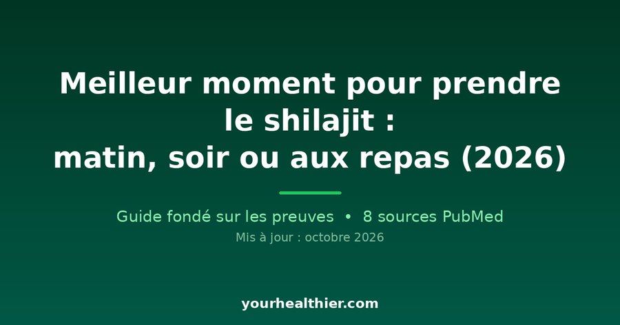 Meilleur moment pour prendre le shilajit : matin, soir ou aux repas (2026)