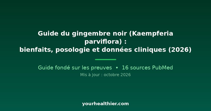 Guide du gingembre noir (Kaempferia parviflora) : bienfaits, posologie et données cliniques (2026)
