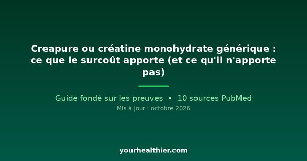 Creapure ou créatine monohydrate générique : ce que le surcoût apporte (et ce qu’il n’apporte pas)