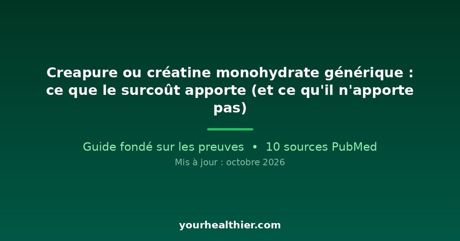 Creapure ou créatine monohydrate générique : ce que le surcoût apporte (et ce qu’il n’apporte pas)