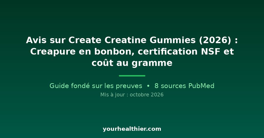 Avis sur Create Creatine Gummies (2026) : Creapure en bonbon, certification NSF et coût au gramme