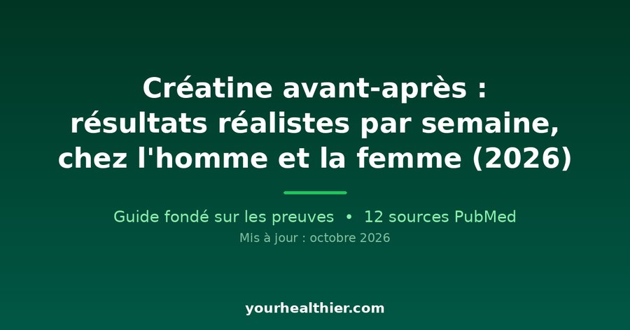Créatine avant-après : résultats réalistes par semaine, chez l’homme et la femme (2026)