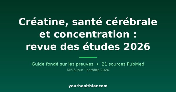 Créatine, santé cérébrale et concentration : revue des études 2026