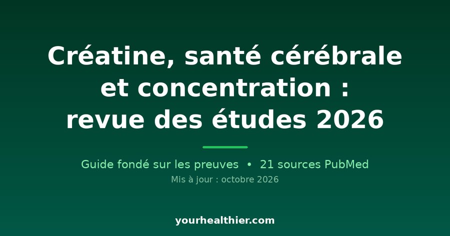 Créatine, santé cérébrale et concentration : revue des études 2026