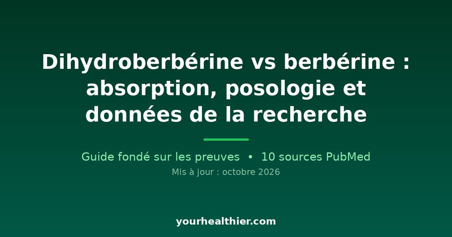 Dihydroberbérine vs berbérine : absorption, posologie et données de la recherche