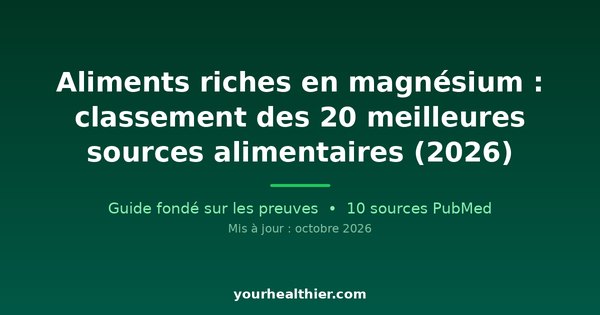 Aliments riches en magnésium : classement des 20 meilleures sources alimentaires (2026)