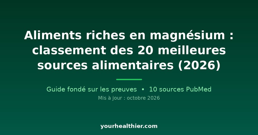 Aliments riches en magnésium : classement des 20 meilleures sources alimentaires (2026)