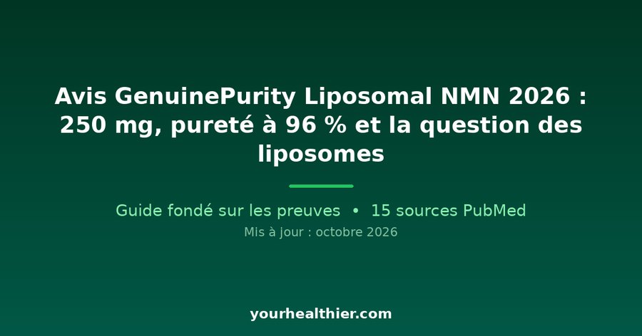 Avis GenuinePurity Liposomal NMN 2026 : 250 mg, pureté à 96 % et la question des liposomes