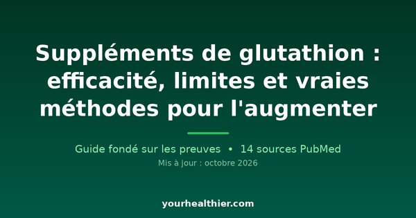 Suppléments de glutathion : efficacité, limites et vraies méthodes pour l’augmenter