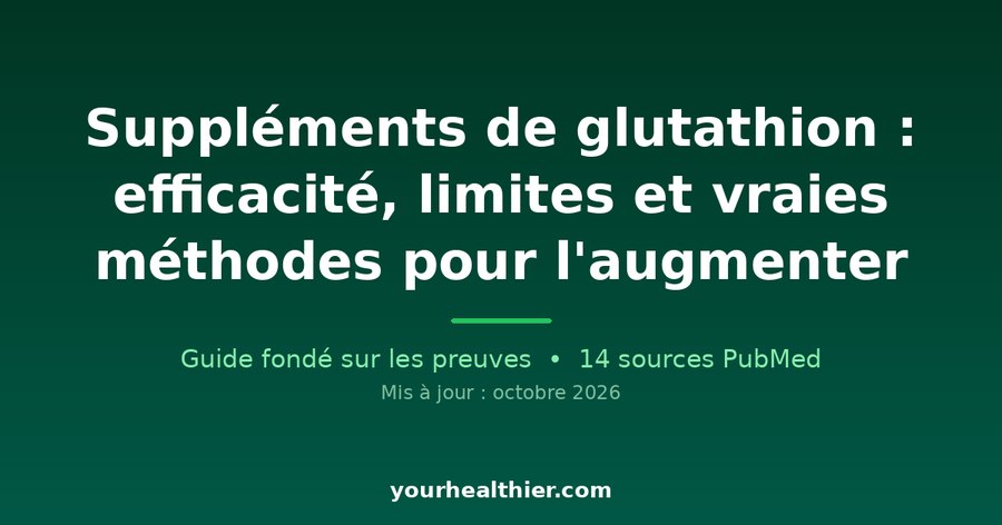 Suppléments de glutathion : efficacité, limites et vraies méthodes pour l’augmenter
