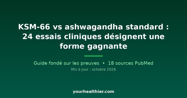 KSM-66 vs ashwagandha standard : 24 essais cliniques désignent une forme gagnante