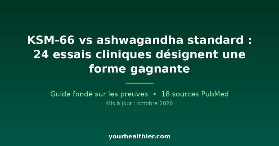KSM-66 vs ashwagandha standard : 24 essais cliniques désignent une forme gagnante