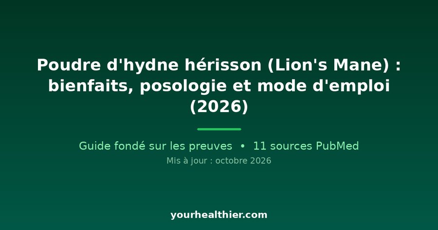 Poudre d’hydne hérisson (Lion’s Mane) : bienfaits, posologie et mode d’emploi (2026)