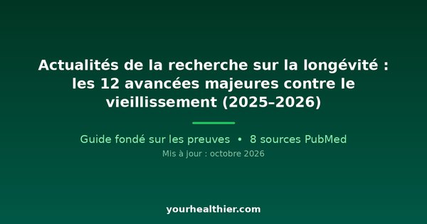 Actualités de la recherche sur la longévité : les 12 avancées majeures contre le vieillissement (2025–2026)