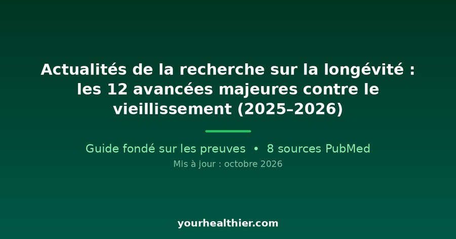 Actualités de la recherche sur la longévité : les 12 avancées majeures contre le vieillissement (2025–2026)