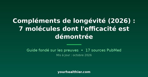 Compléments de longévité (2026) : 7 molécules dont l’efficacité est démontrée