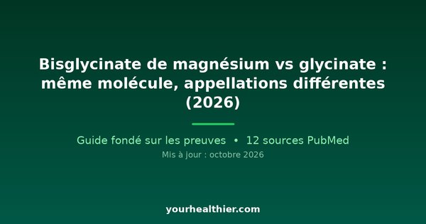 Bisglycinate de magnésium vs glycinate : même molécule, appellations différentes (2026)