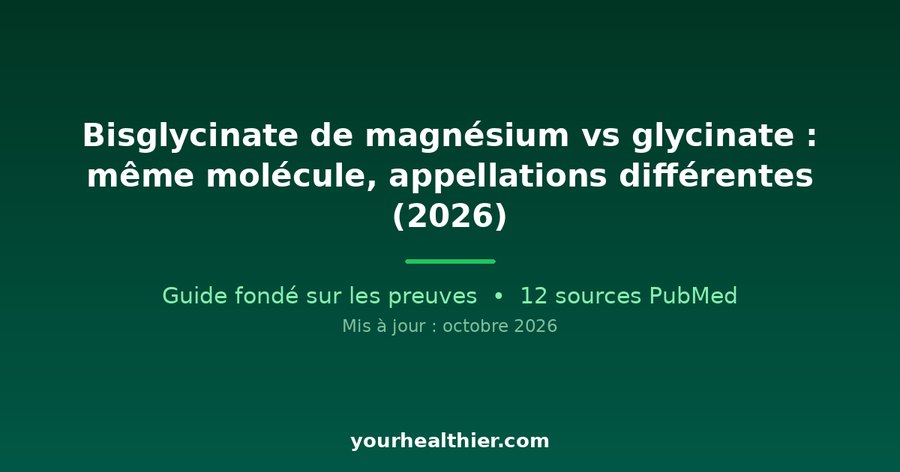 Bisglycinate de magnésium vs glycinate : même molécule, appellations différentes (2026)