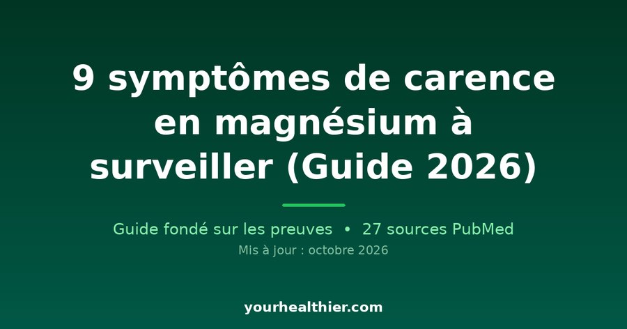 9 symptômes de carence en magnésium à surveiller (Guide 2026)