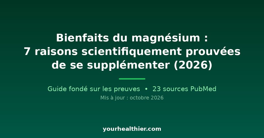 Bienfaits du magnésium : 7 raisons scientifiquement prouvées de se supplémenter (2026)