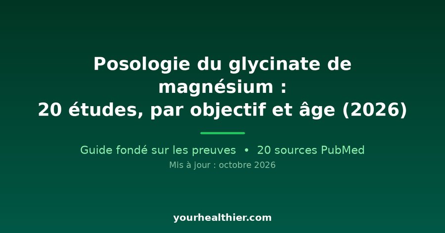 Posologie du glycinate de magnésium : 20 études, par objectif et âge (2026)