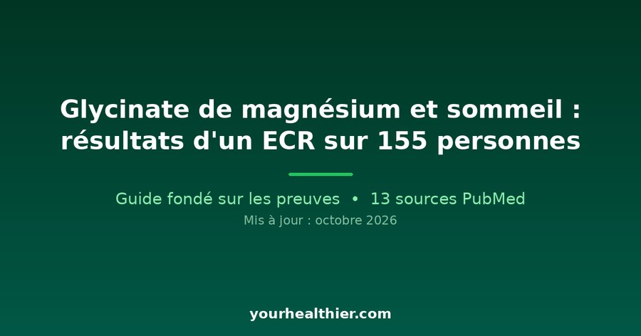 Glycinate de magnésium et sommeil : résultats d’un ECR sur 155 personnes