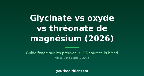 Glycinate vs oxyde vs thréonate de magnésium (2026)