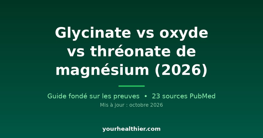 Glycinate vs oxyde vs thréonate de magnésium (2026)