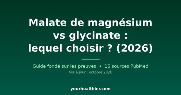 Malate de magnésium vs glycinate : lequel choisir ? (2026)