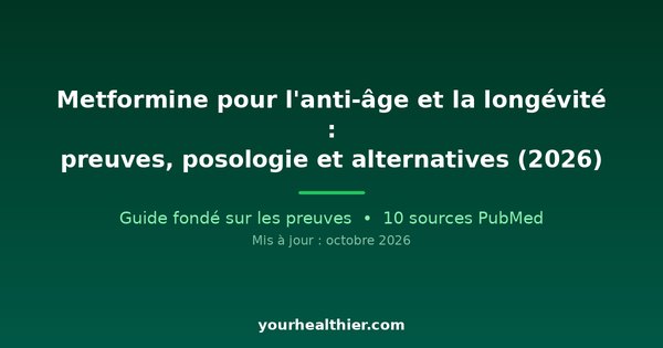 Metformine pour l’anti-âge et la longévité : preuves, posologie et alternatives (2026)