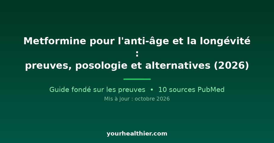 Metformine pour l’anti-âge et la longévité : preuves, posologie et alternatives (2026)