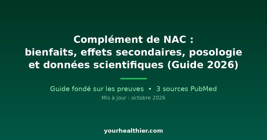 Complément de NAC : bienfaits, effets secondaires, posologie et données scientifiques (Guide 2026)