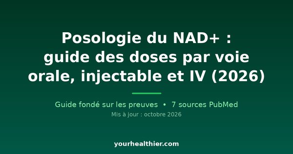 Posologie du NAD+ : guide des doses par voie orale, injectable et IV (2026)