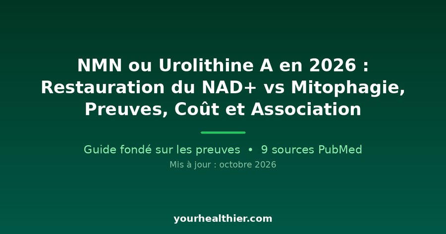 NMN ou Urolithine A en 2026 : Restauration du NAD+ vs Mitophagie, Preuves, Coût et Association