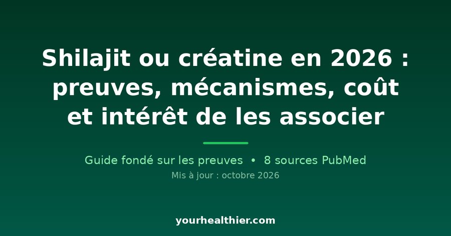 Shilajit ou créatine en 2026 : preuves, mécanismes, coût et intérêt de les associer
