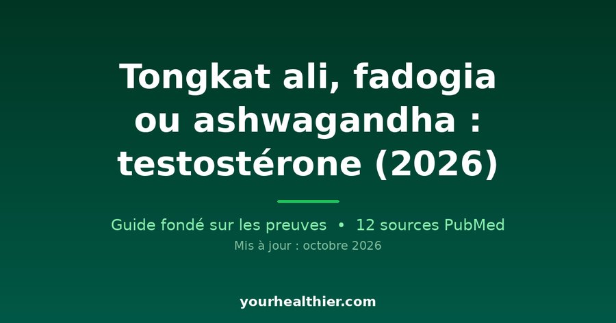 Tongkat ali, fadogia ou ashwagandha : testostérone (2026)