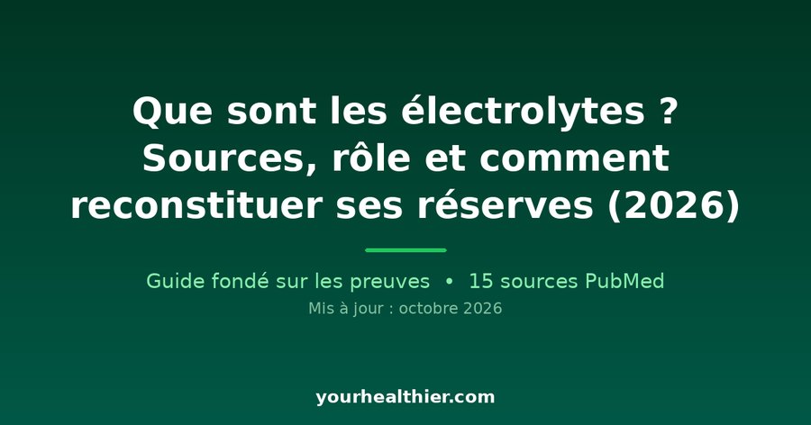 Que sont les électrolytes ? Sources, rôle et comment reconstituer ses réserves (2026)