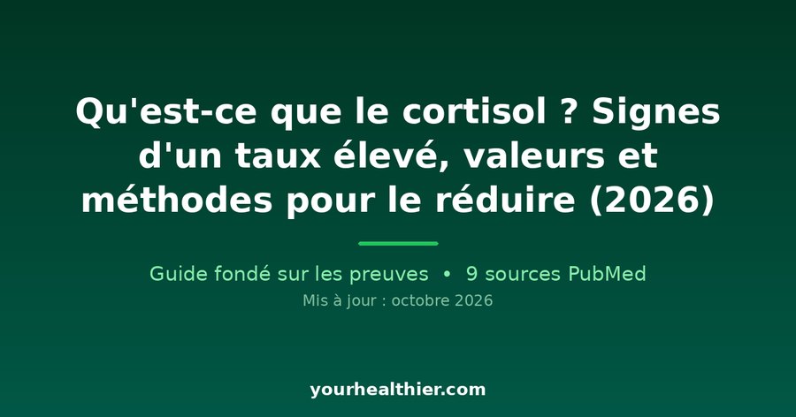 Qu’est-ce que le cortisol ? Signes d’un taux élevé, valeurs et méthodes pour le réduire (2026)