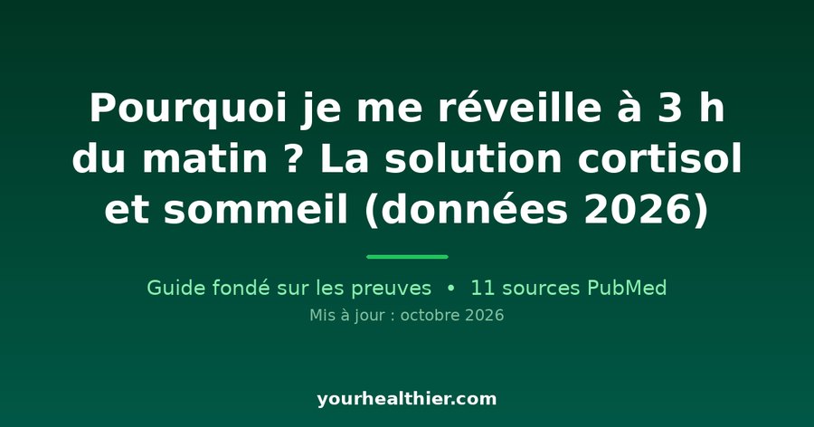 Pourquoi je me réveille à 3 h du matin ? La solution cortisol et sommeil (données 2026)